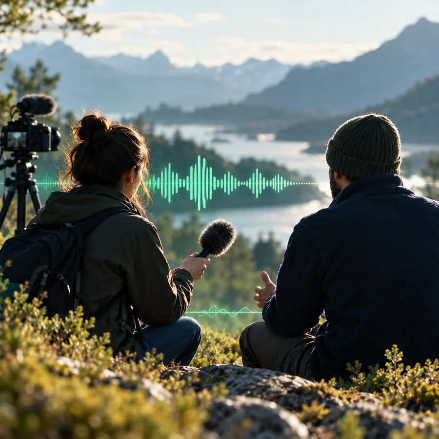 Beispielvisualisierung für die Landingpage zu einem gesprochenen Audiofall