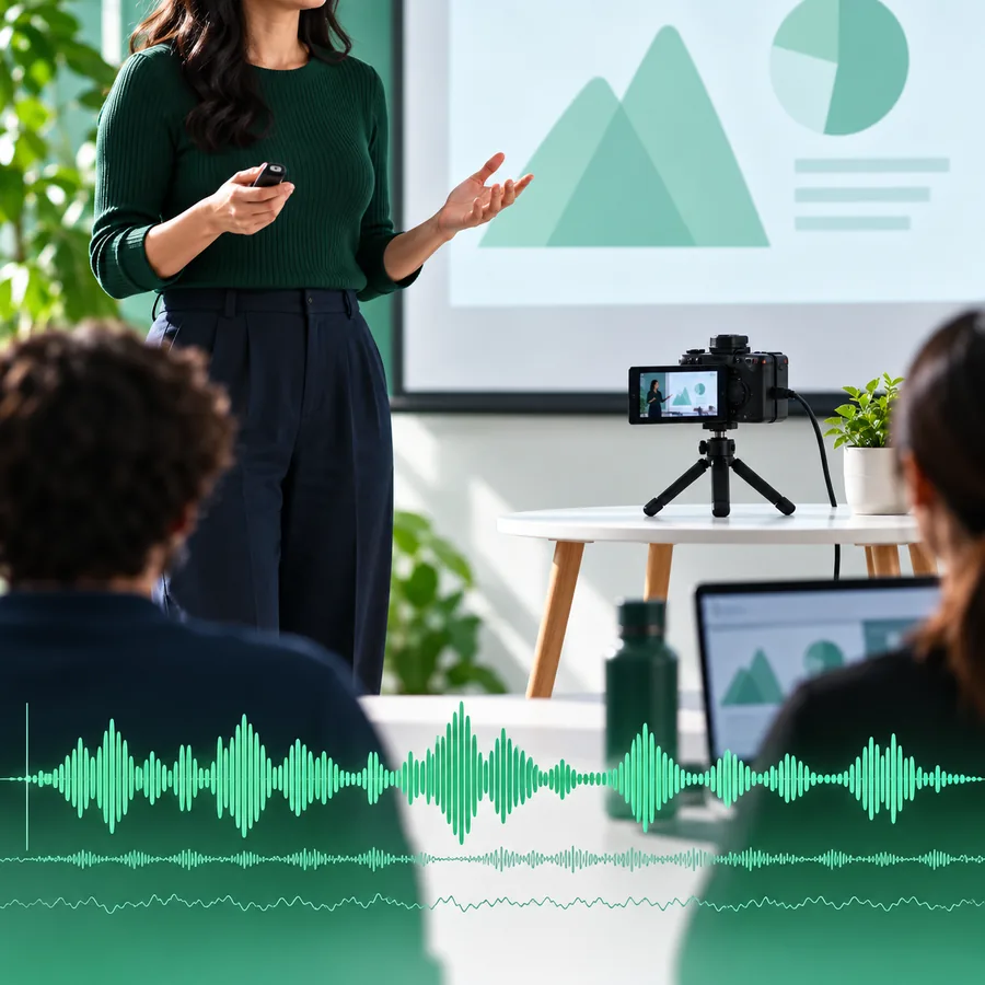Beispielvisualisierung für die Landingpage zu einem Fall im Podcast-Stil