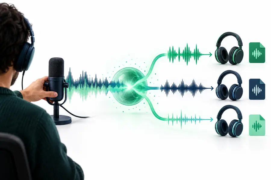 Illustration representing a voice-focused dialogue track